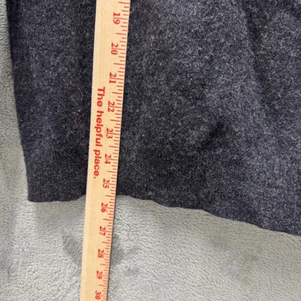 GH Bass & Co Mens XL Lambswool Polo Sweater Charcoal Gray Long Sleeve Knit